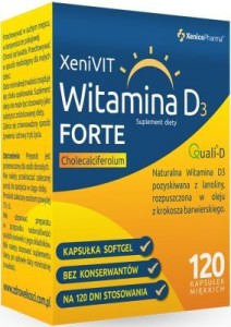 XeniVIT Witamina D FORTE, 120 kaps. miękkich