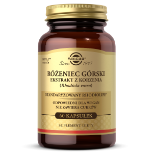Rhodiola Różeniec górski. Ekstrakt z korzenia 60 kaps.roślinnych